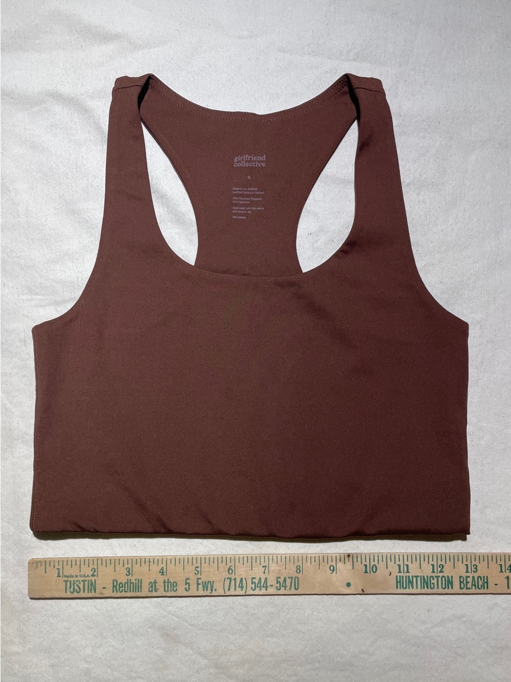 Girlfriend Collective Cafe Espresso Brown Paloma Racerback Sports Bra - Picture 5 of 8